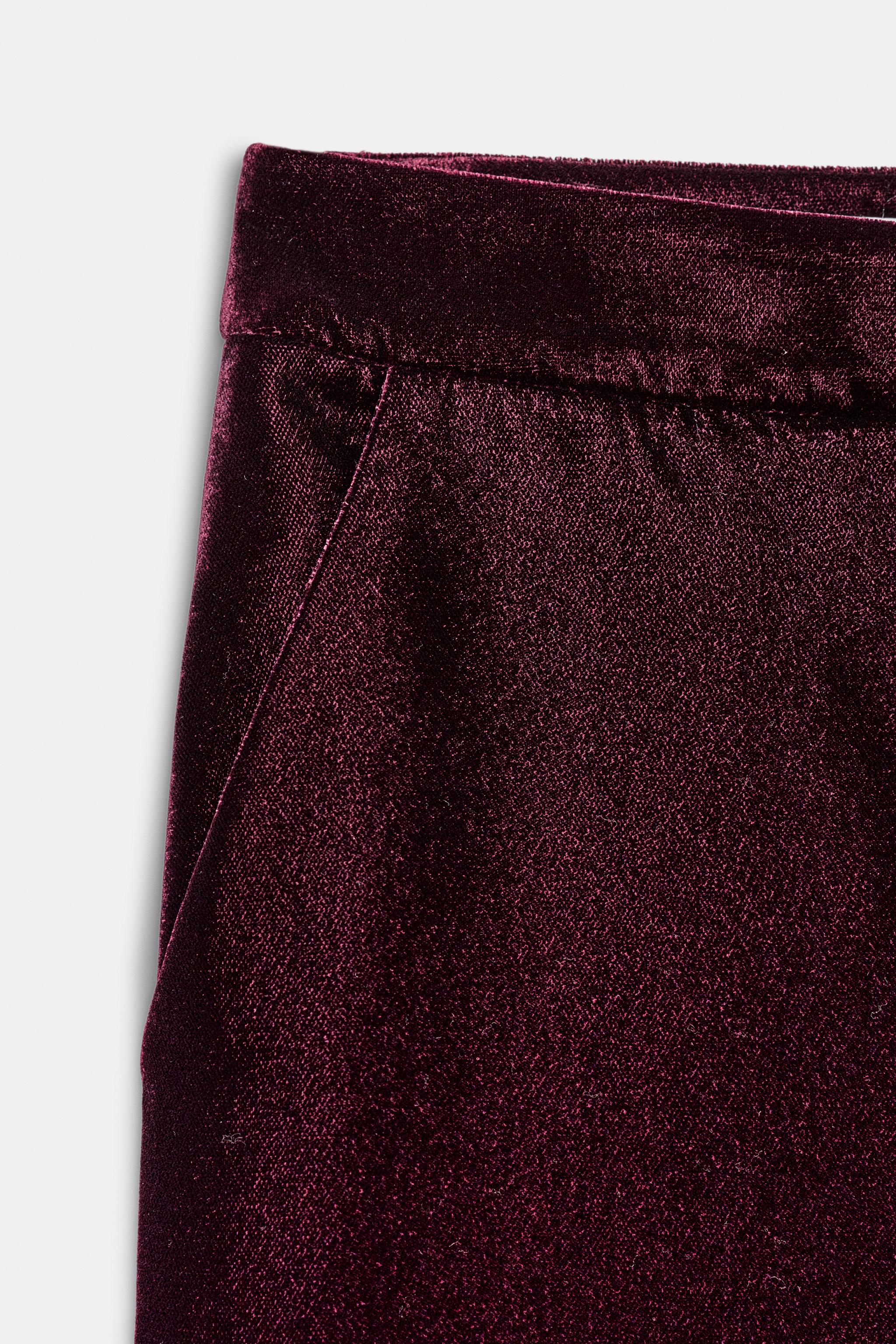 VELVET WIDE LEG PANTS